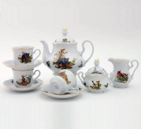 Чайный сервиз с оленем Leander - Мэри-Энн, декор 0363 (Охота) на 6 персон (15 предметов) 31906
