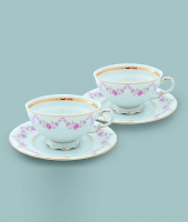 Набор для чая с розовыми цветами Leander Верона 0158 на 2 персоны (4 предмета)