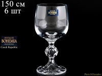 Набор бокалов на длинной ножке для вина Crystalite Bohemia Клаудиа 150мл 6шт