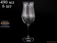 Набор бокалов на длинной ножке для вина Crystalite Bohemia Ellen 490мл 6шт