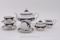 Синий чайный сервиз Leander - Соната, декор 1357 на 6 персон (15 предметов) 30438