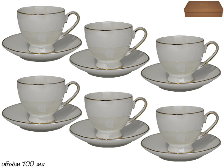 Набор кофейных пар Lenardi Изобэль на 6 персон (12 предметов) 105-752