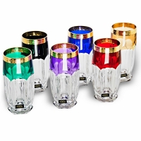 Цветной набор стаканов Crystalite Bohemia Сафари-Колорс 300мл 6шт
