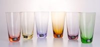 Цветной набор стаканов Crystalite Bohemia Калорс 300мл 6шт