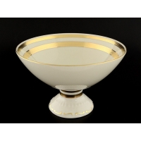 Элитная ваза для фруктов Falkenporzellan Cream Gold 9321 24см на ножке