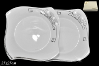 Набор квадратных тарелок Lenardi серия Givenchi Platinum 2шт 25см 62295
